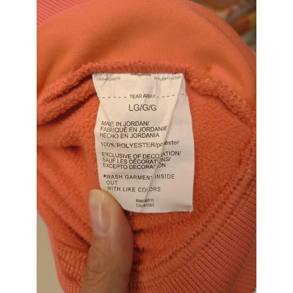 Under Armour Women's Cold Gear Mock Neck Loose Orange Peach Hoodie Size L - Picture 5 of 6